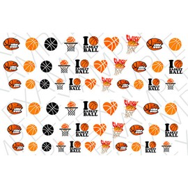 Handmade Basketball Nail Art Stickers Transfers Decals Set of 60 - A12352