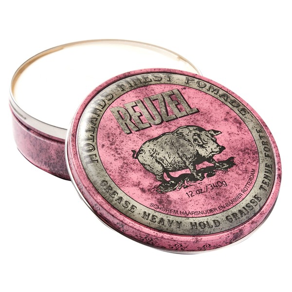 Reuzel Pink Grease Heavy Hold Pomade Hair Holding Wax for Men 340g