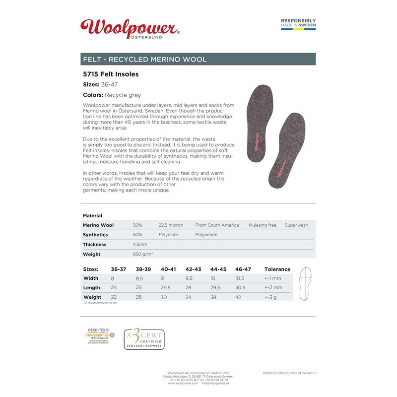 Woolpower Felt Insoles 40-41