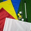 KINGTOP Golf Flag 20x14 Inch - Plain Red, 420D Nylon,