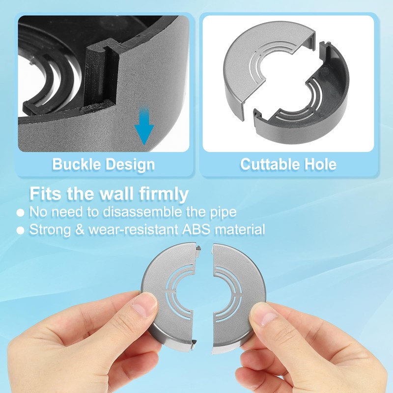 PATIKIL Wall Split Flange 0.8/1/1.3 Inch, 2Pcs 0.8" Thicken Cuttable