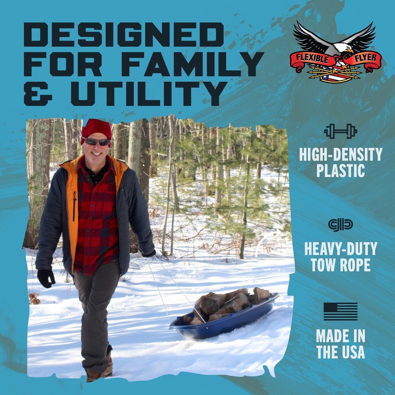 Flexible Flyer Winter Trek 3-Person Large Snow Sled – 5.5