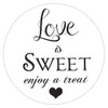 1.9 Inch Love is Sweet Enjoy a Treat Stickers Wedding