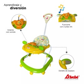 D'bebé Andador D'bebé Play con sonido y barra de empuje color verde
