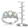 GemStar USA Sterling Silver Ethiopian Opal & White Topaz 3-Stone