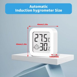 Pack of 3 Digital Mini Thermometer Hygrometer Indoor Thermometer with Smiley Indicator Room Thermometer for Standing or Wall Mounting Indoor, Living Room, Office (Humidity & Temperature)