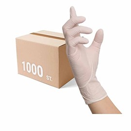 Disposable Nitrile Gloves Pack of 100, Powder-free and Non-Sterile Cooking Gloves, Tattooing Gloves, White