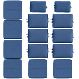 Kimunuk 14 Pcs Outdoor Cushion Slipcovers All-Weather Patio Cushion Covers, Replacement Waterproof with Zipper for Patio Furniture, Sectional Couch 3 Sizes, Covers Only