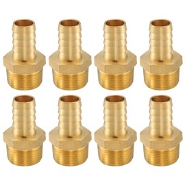 sourcing map 4pcs Brass Barbed Fitting 3/4" NPT Male to 5/8" Hose ID for Home Brew Pipe Fitting Direct Thread Tower Connector Durable Construction