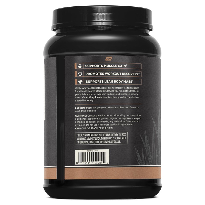 ONNIT Grass Fed Whey Isolate Protein Powder, Mexican Chocolate Flavor,