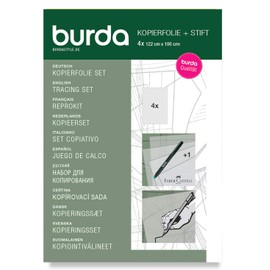 Burda Style Kopierset: Kopierfolie und Stift | Zum Abpausen | 4 Blätter 122 x 100 cm, Einheitsgröße