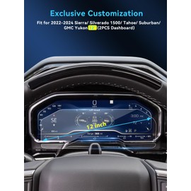 LANTU for Suburban Tahoe Yukon Dashboard Screen Protector for 2022-2024 2025 Chevy Silverado/GMC Sierra 1500&2024 2025 Silverado/Sierra 2500HD 3500HD Accessories Tempered Glass
