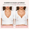DOBREVA Women's Push Up Bra with Lace Padded Plunge Underwire