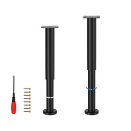EURXLQ 2 Black Adjustable Furniture Feet, 25-42 cm Table Legs, Metal Feet for Furniture, Non-Slip, Rust-Resistant, Strong Load, Furniture Feet, Height Adjustable, Cabinet Feet