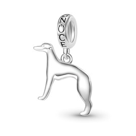 GNOCE Whippet Dog Pendant Dangle Charm for Bracelet/Necklace 925 Sterling Silver Dangle Charms for Women Girls Wife Daughter Jewelry Gift