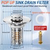 3-in-1 Bathroom Sink Drain Strainer, Stainless Steel Pop-up Strainer Basket