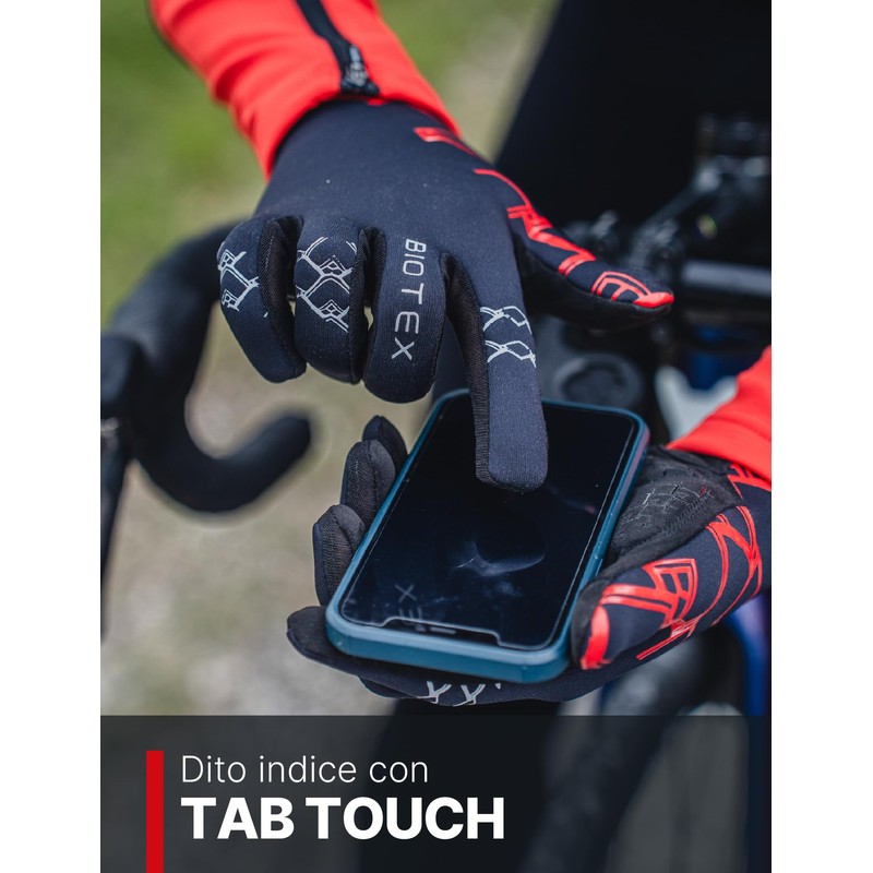 BIOTEX Cycling Gloves Neoprene Long Fingers Touch Screen Cold Protection