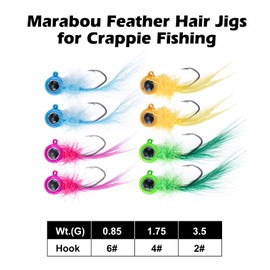 Goture 128Pcs Fishing Crappie Lures Jig Heads Kit, Tube Baits Tube Jigs, Pre-Rigged Tubes Lure Soft Plastic Fishing Lure for Crappie Panfish Shad Baits Lures Freshwater Saltwater