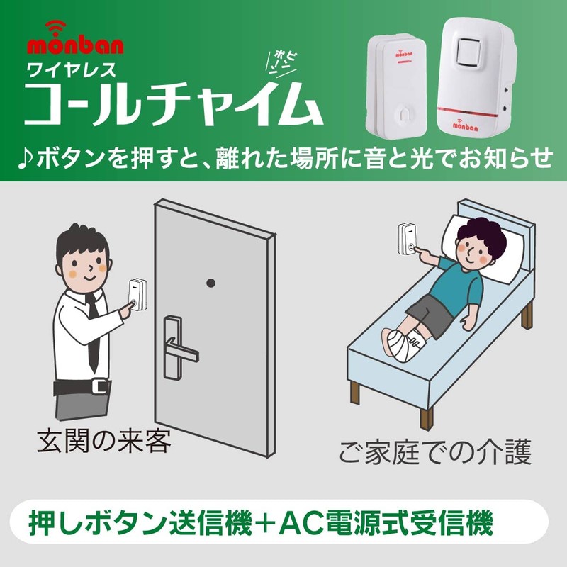 Ohm Electric Wireless Call Chime (Instant Power Push Button Transmitter