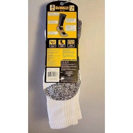 Heavy Duty DeWalt Hydro White Socks Pro Comfort Cushioned Workwear Heavy Duty 3 Pair 10-13
