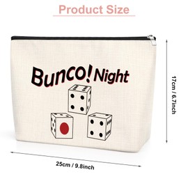 Funny Bunco Gifts Cosmetic Bag Gambling Lover Gifts Bunco Dice Game Zipper Pouch Bunco Player Travel Bag Dice Game Gifts Funny Adult Gifts for Women Best Friends Bunco Night Makeup Bag