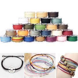 Waxed Cotton Cord, 25 Rolls Jewellery Band, Wax Cord, Cotton Cord for Jewellery Making, DIY Crafts, Friendship Bracelets, Children's Bracelets, Macrame Bracelets