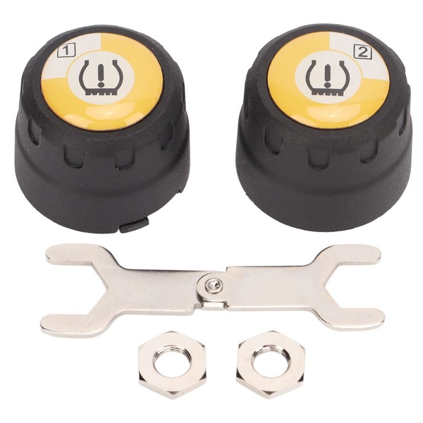 Aramox Motorcycle Tire Pressure Sensor,Bluetooth TPMS 2 External Sensor Tire