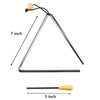 Triangle Hand Percussion with Striker,Rhythm Steel Triangles Music Instrument (7