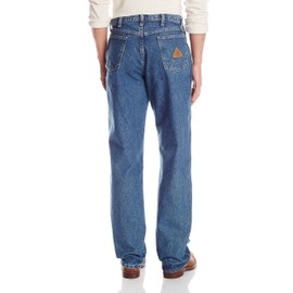 Bulwark Men's Flame-Resistant Relaxed-Fit Stone-Washed Jean, Stone-wash, 38W x 34L