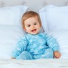 Organic Cotton Crossover Baby Sleepsuit with Feet - Aquatic Blue