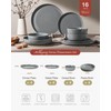 Famiware Milkyway Stoneware Dinnerware Sets with Pasta Bowls, Service for