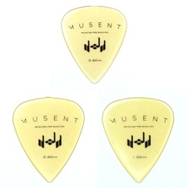 Musent Japanese Standard Teardrop Picks | 0.02 - 0.04 inch (0.60 - 1.00 mm) Thick Trial Set of 6 Ultem | MSNTDPK0000-UTR-06P