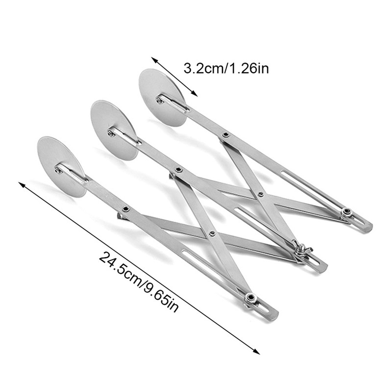 3 Wheel Stainless Steel Pizza Knife Wheel Knife Cutter Adjustable