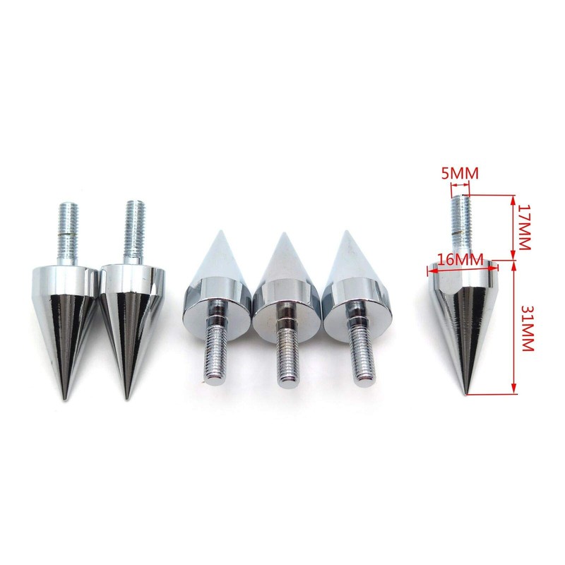HTTMT MT218-002-SR (6 pcs) Universal Silver Spike Bolts Compatible with
