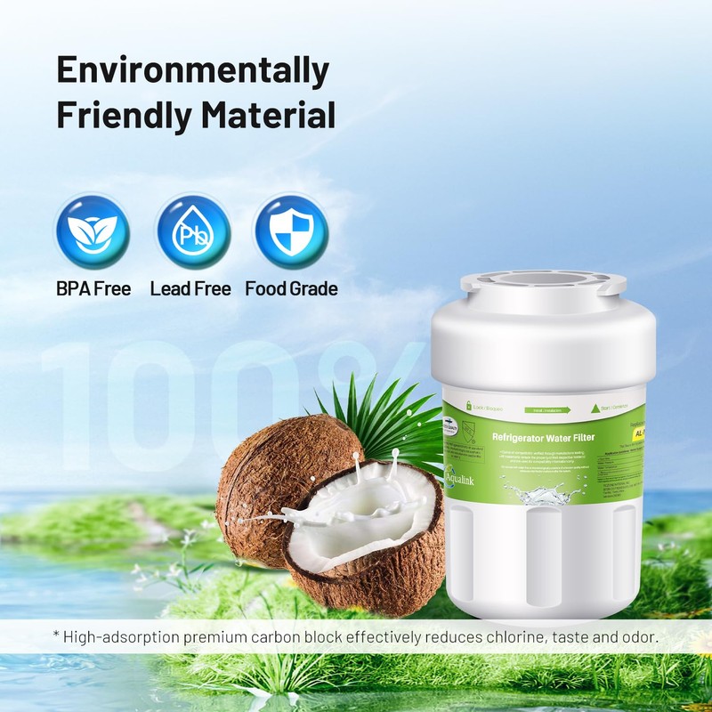 AQUALINK RWF0600A Refrigerator Water Filter, Compatible with GE MWF, MWFINT,