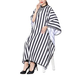 Stripe Design Salon Cape Hair Cutting Cape Hair Stylist Apron Shampoo Shoulder, Black
