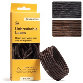 Adventure Andy Unbreakable Laces - Heavy Duty Boot Laces That Stay Tied. Tougher Than Kevlar (Brown, 71" (180cm))