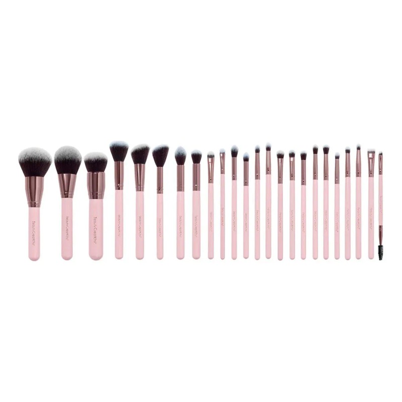 Beauty Creations 24 Piece Brush Set color rosa sintético