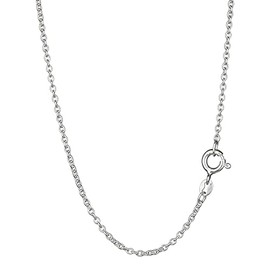 NKlaus Elegant Anchor Chain Round 925 Silver 0.9 mm Wide Necklace Thin Silver Chain, Sterling Silver