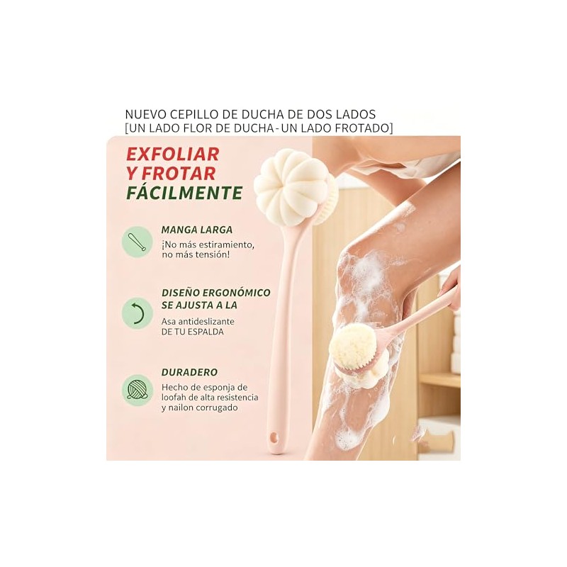 Wady Cepillo Corporal Baño Pulgadas Exfoliante Dos Ganchos Diseño Mango