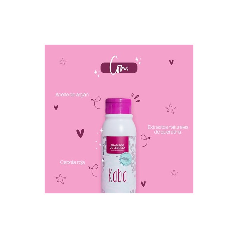 Kaba Shampoo Anti Caida de Cabello de Cebolla Roja, Estimula