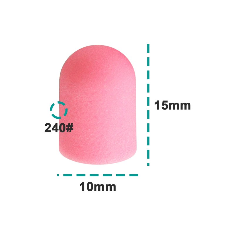 EMSea 11pcs 10mm x 15mm Manicure Sanding Cap Manicure Polisher