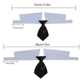 Voarge Dog Tie, Adjustable Dog Collar with Velcro Fastening, Pets Wedding Bow Tie, Formal Puppy Bow Tie, Tuxedo Collar Costume Tie (Black Star, S)
