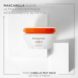 KRASTASE Masquintense Nutritive Mascarilla  Refuerza Fibras, Revitaliza el Brillo y Suavidad  Con Protenas de origen vegetal, Niacinamida y Glicerina 
