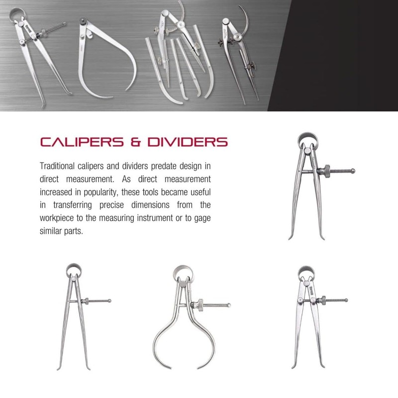 Starrett Caliper with High-Grade Steel Legs and Improved Joint Design