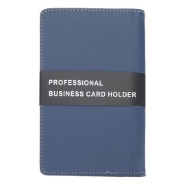 PATIKIL Leather Business Card Holder, Professional Business Card Book Organizer Name Card Book Holder 240 Card Capacity for Different Cards, Blue
