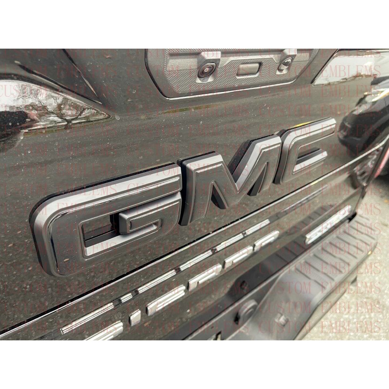 Auto Rear GMC Black Emblem Overlay 2019-2022 GMC Sierra 1500