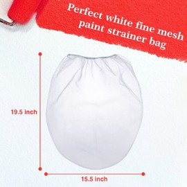 25 Pieces 5 Gallon Elastic Top Paint Strainer Bags White Fine Mesh Bag Paint Filter Bag Flow Nylon Mesh for Hydroponics Painting Gardening