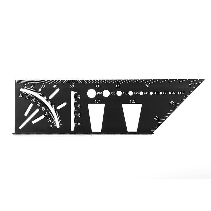 Multifunction Aluminum Alloy 45 Degree 90 Degree Angle Ruler Protractor