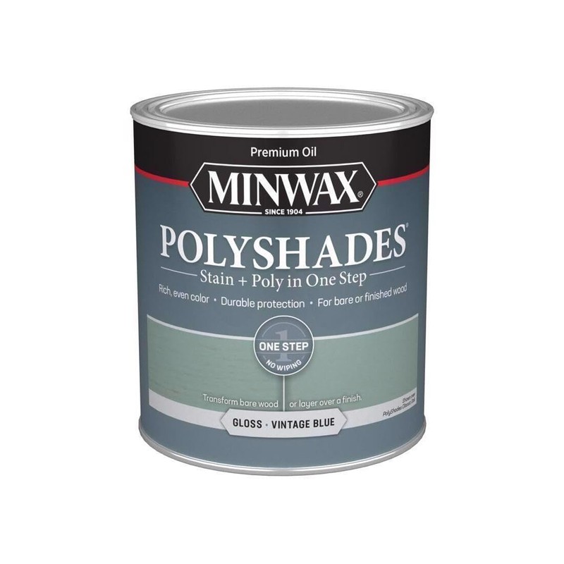 Minwax Polyshades Semi-Transparent Gloss Vintage Blue Stain/Polyurethane Finish 1 qt